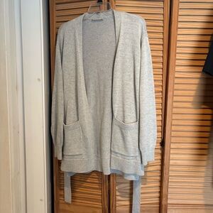 Everlane women’s Gray Open Front Cardigan sweater cotton small cozy Lagenlook